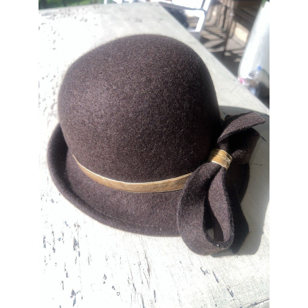 Hatch 100% Wool Felt Brown Woman’s Cloche Hat